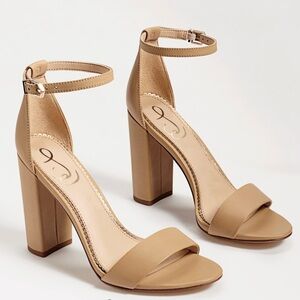 Sam Edelman Yaro Heeled Sandal Nude Leather Size 8